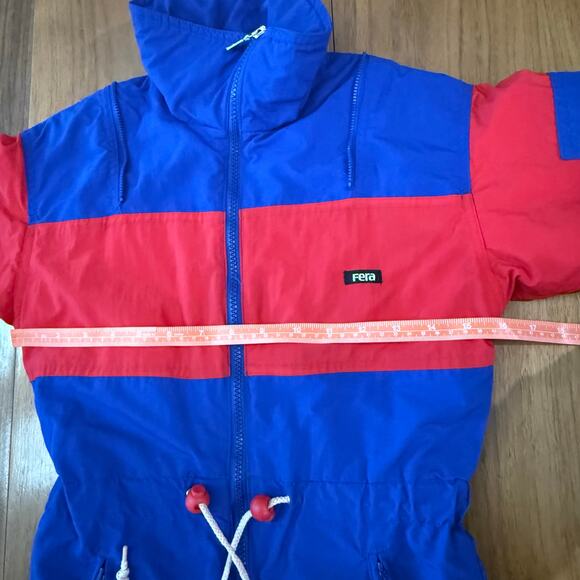 Vintage FERA Snowsuit Kids Size Junior 6 Ski Play Hood Zip Snap Color Block - Picture 9 of 16